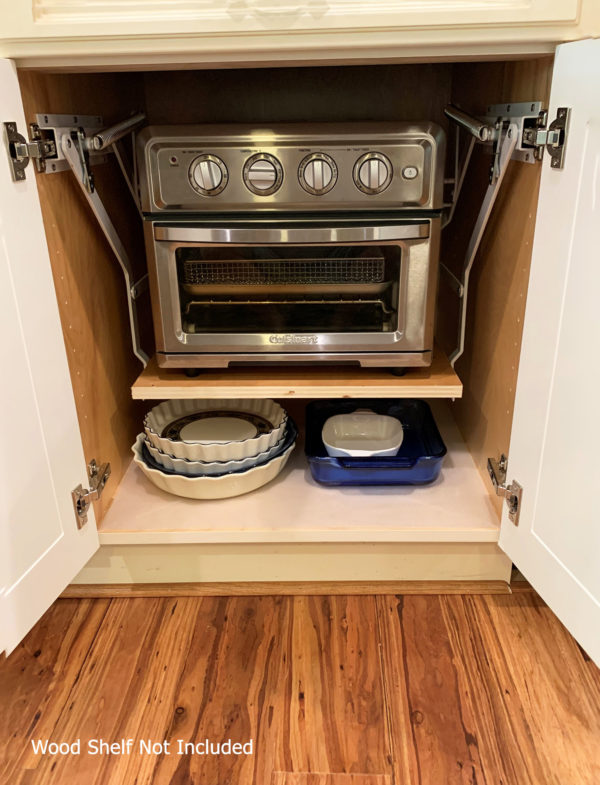 Kitchen Appliance Lift White Wood, Kitchen Cabinet Lift